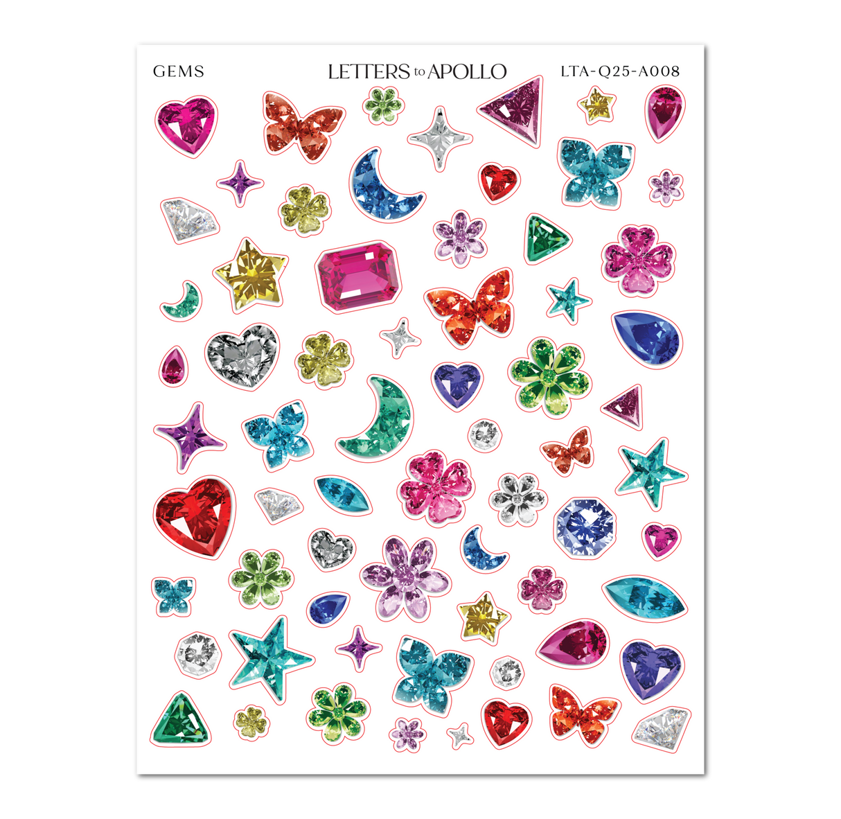 Letters to Apollo - Gems Sticker Sheet