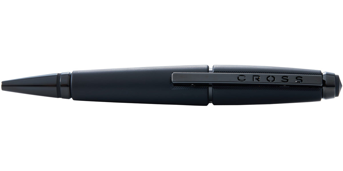 Edge Matte Black Lacquer Rollerball Pen Detail