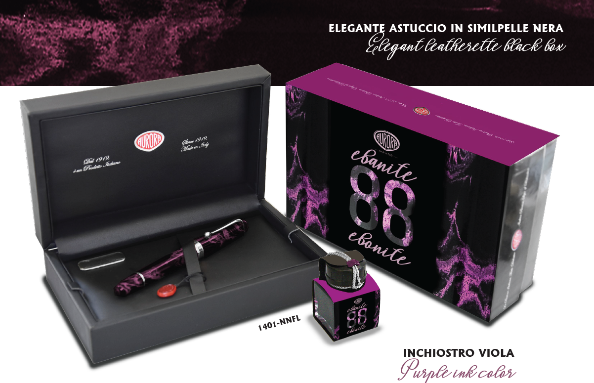 Aurora 88 Fountain Pen - Ebonite Magenta (Limited Edition)