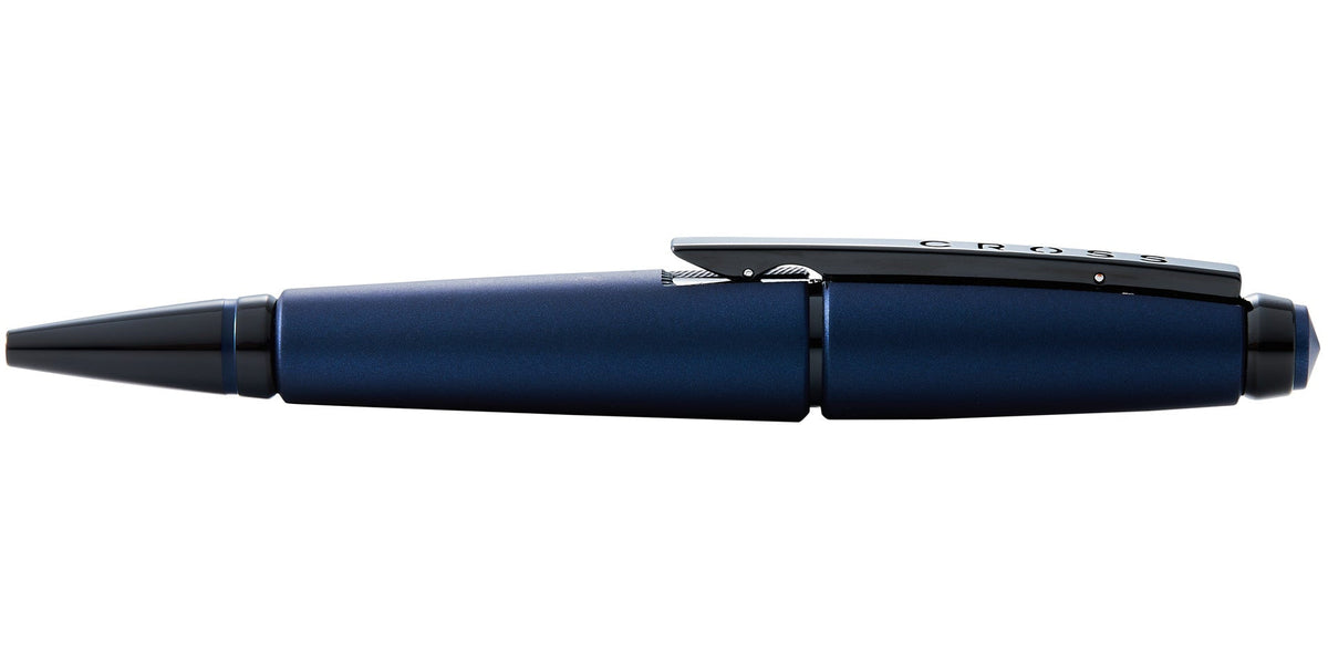 Edge Matte Blue Lacquer Rollerball Pen Detail