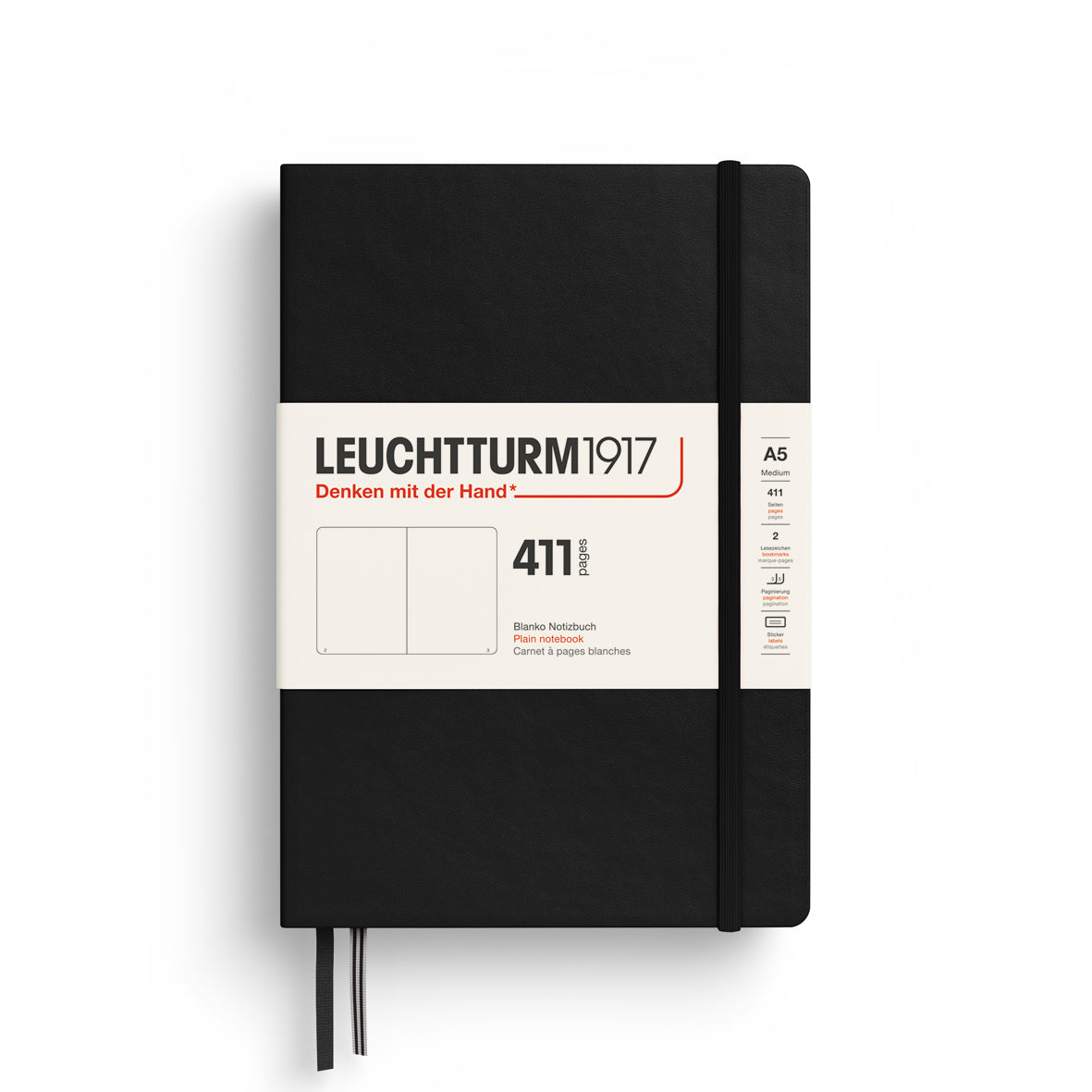 Leuchtturm A5 Hardcover Notebook - 411 Pages - Plain