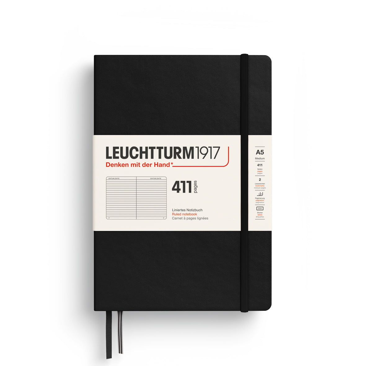 Leuchtturm A5 Hardcover Notebook - 411 Pages - Ruled