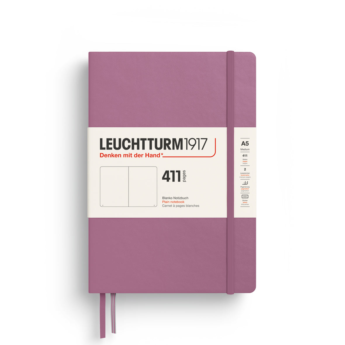 Leuchtturm A5 Hardcover Notebook - 411 Pages - Plain