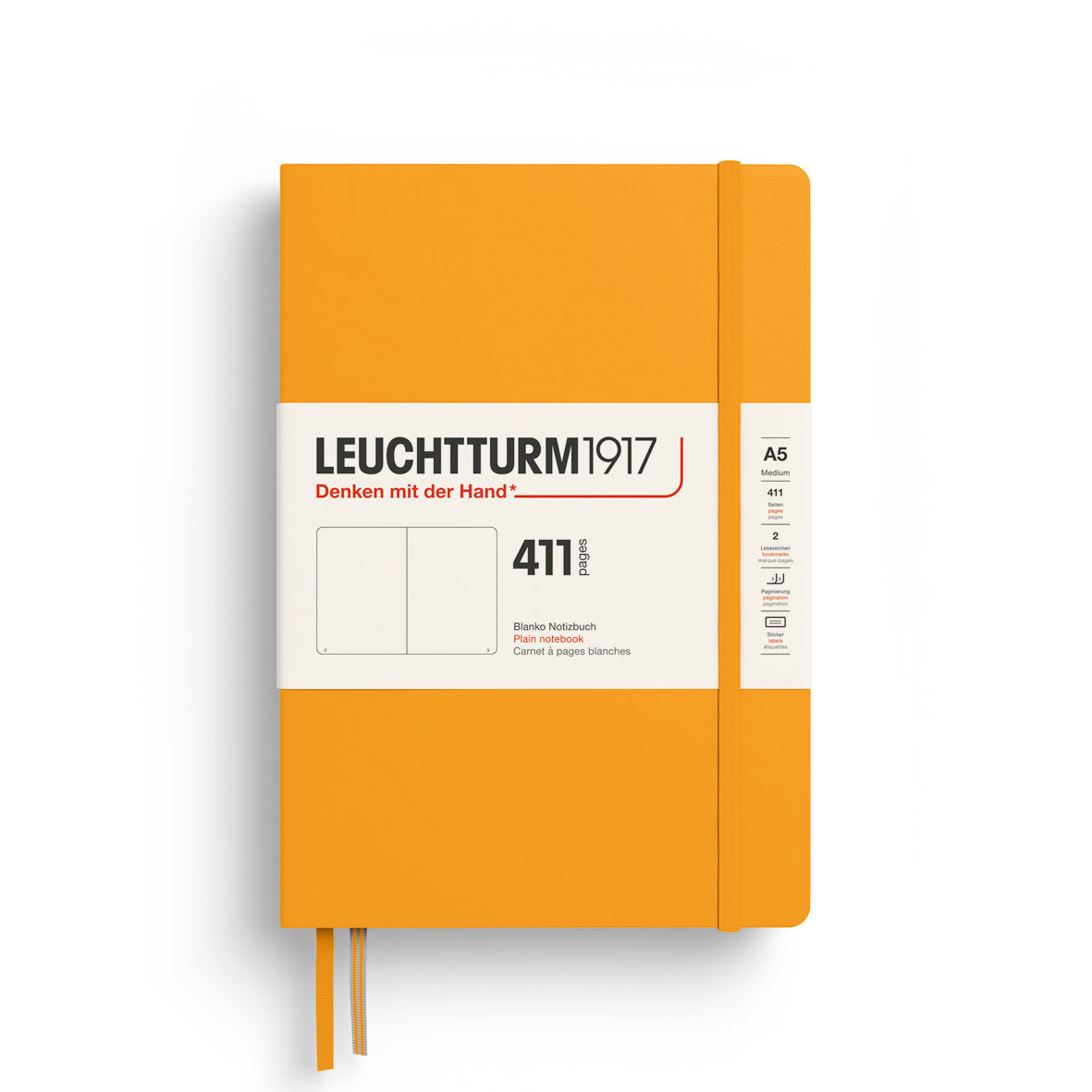 Leuchtturm A5 Hardcover Notebook - 411 Pages - Plain