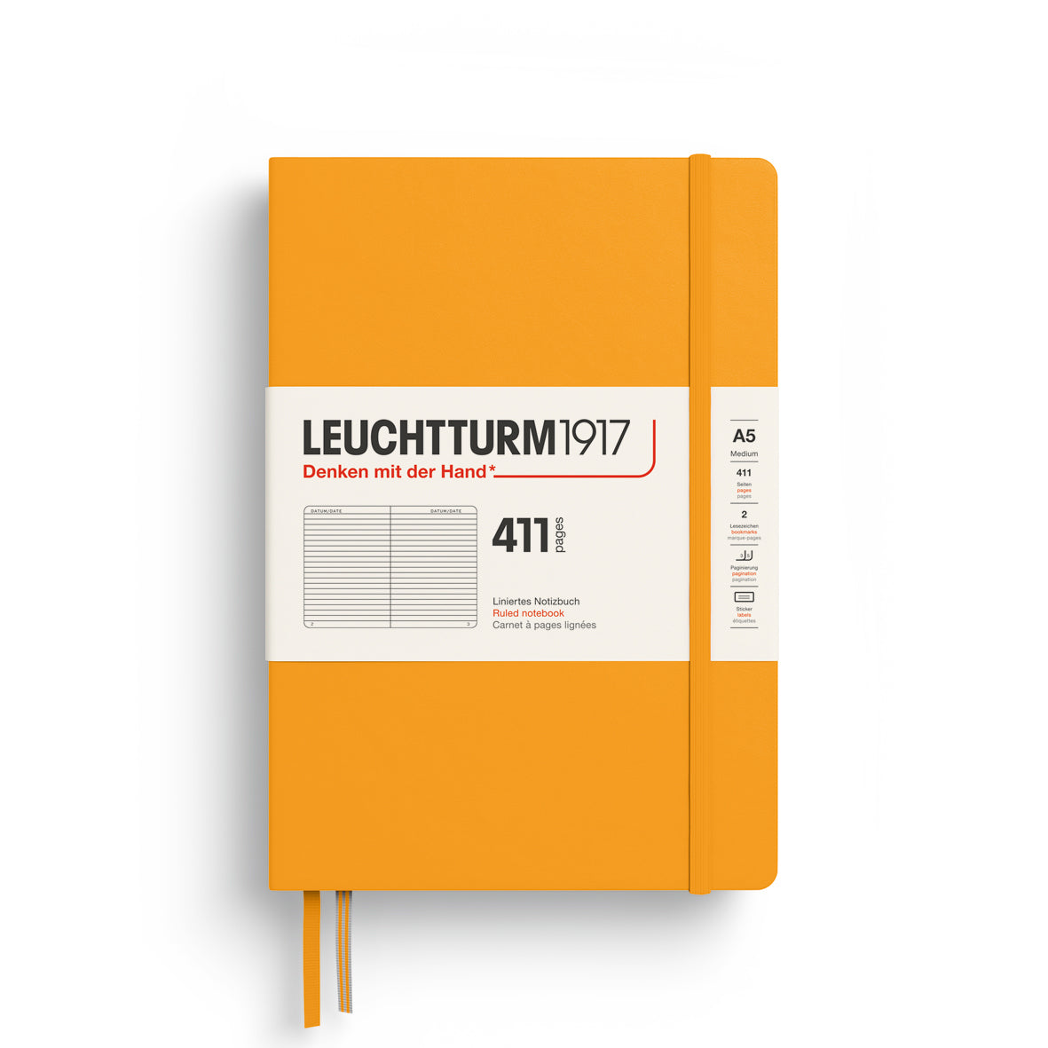 Leuchtturm A5 Hardcover Notebook - 411 Pages - Ruled