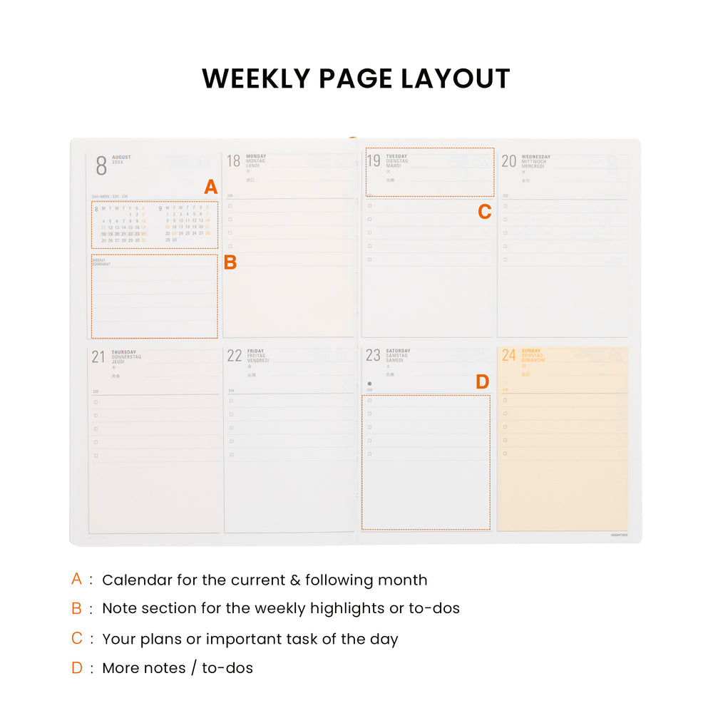 Hightide 2027 Weekly Diary Paper Cloth B6