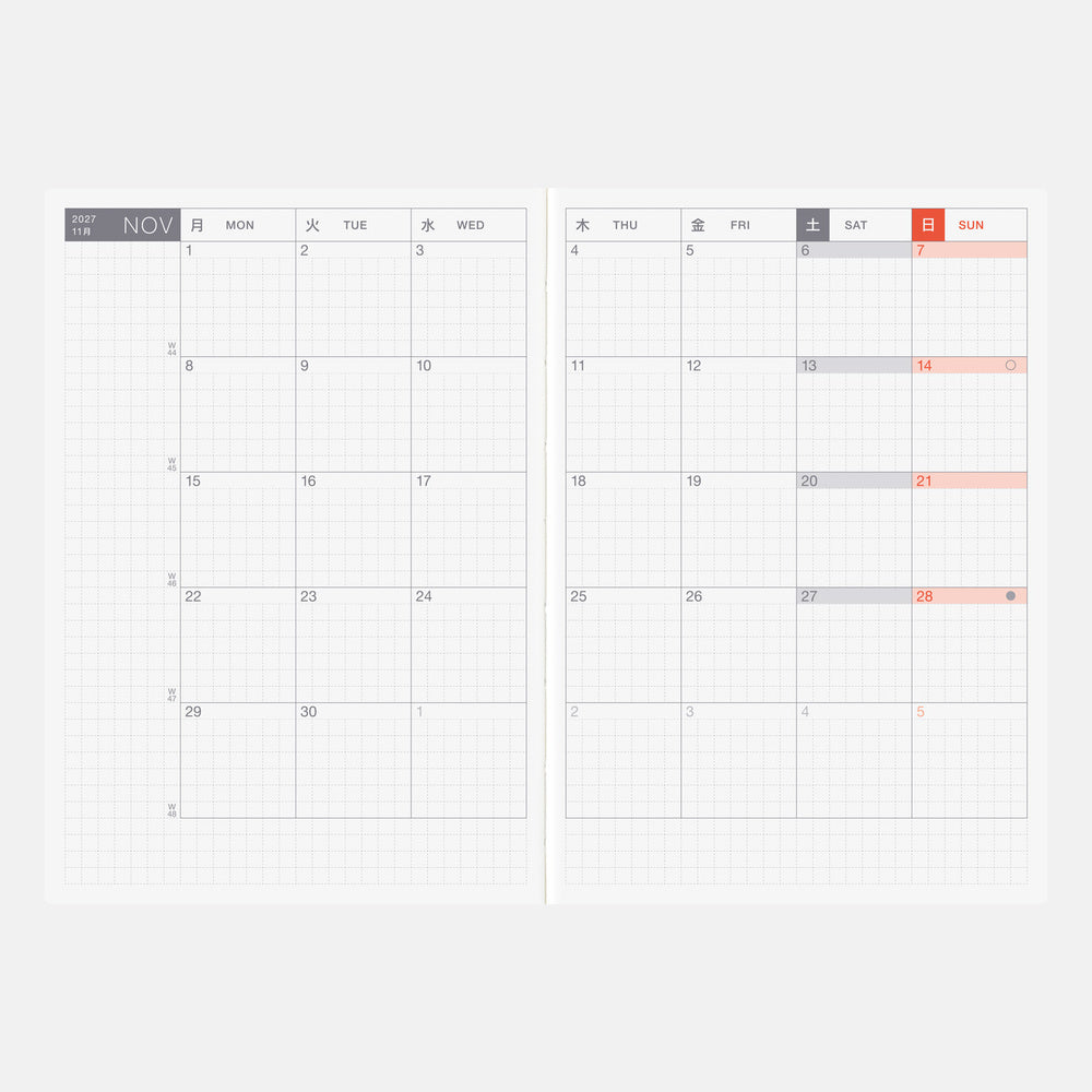 Hobonichi Techo A6 English Original Book - Monday Start