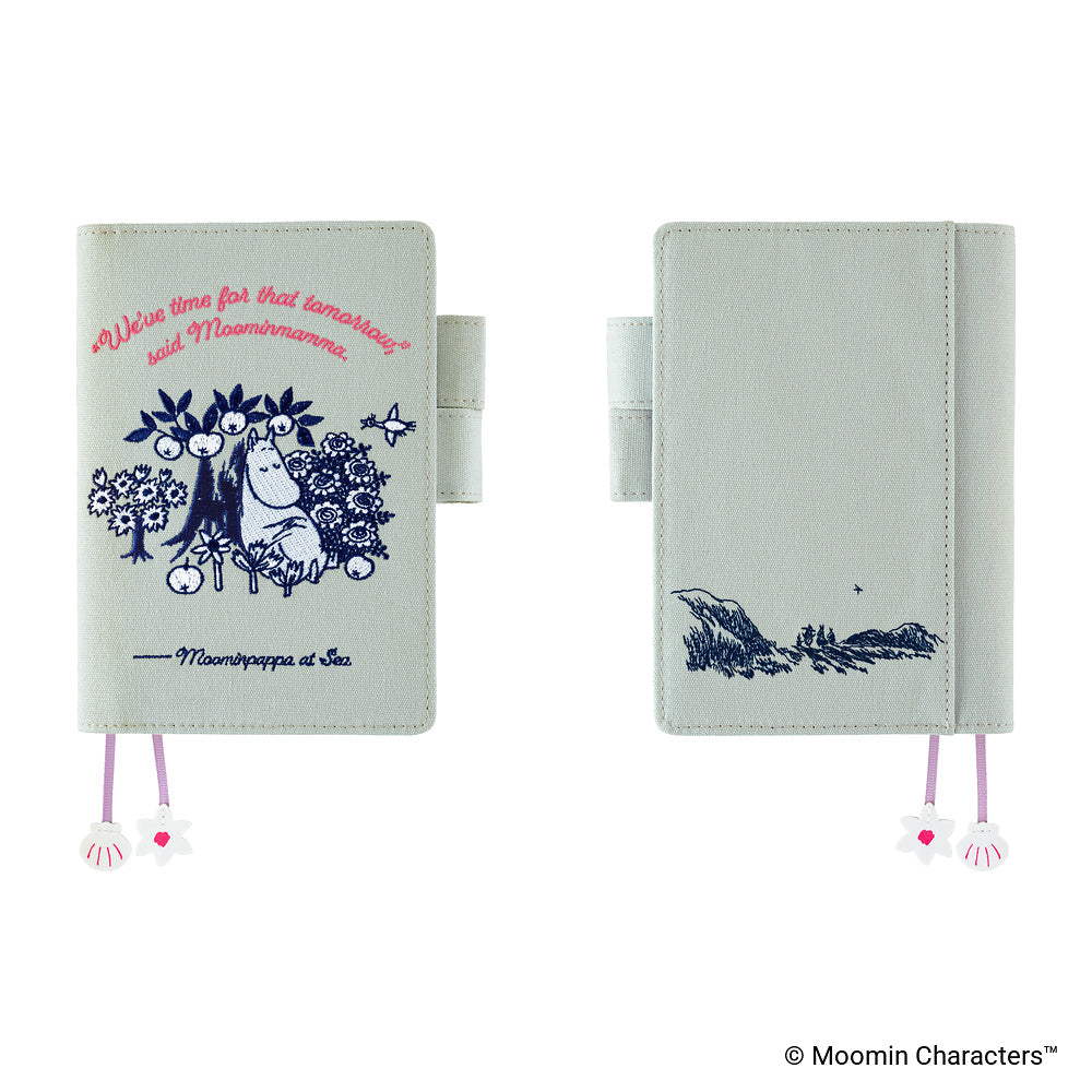 Hobonichi Techo A6 Original Planner Cover - Moomin: My Yard (Pale Mint)