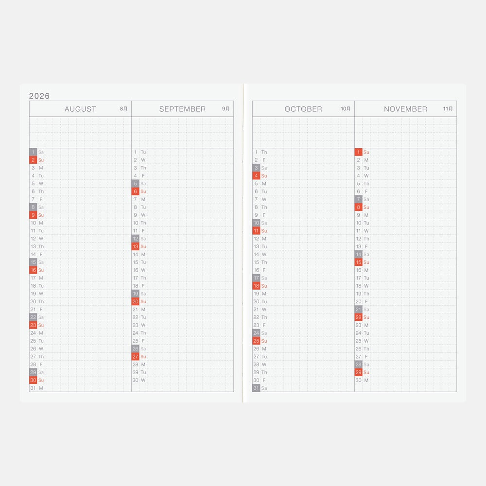 Hobonichi Techo A6 English Orignal Book - Monday Start