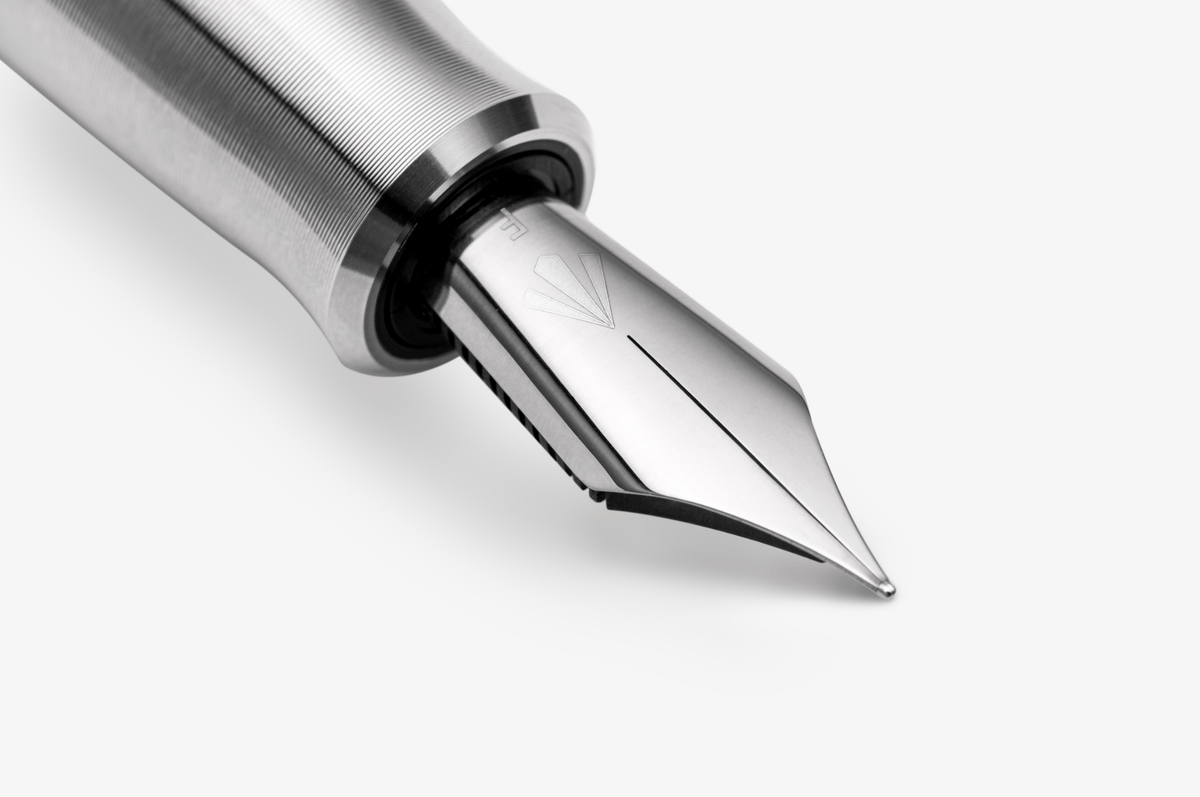 Gravitas Vac 2.0 Fountain Pen - Grade 5 Titanium Machine Finish