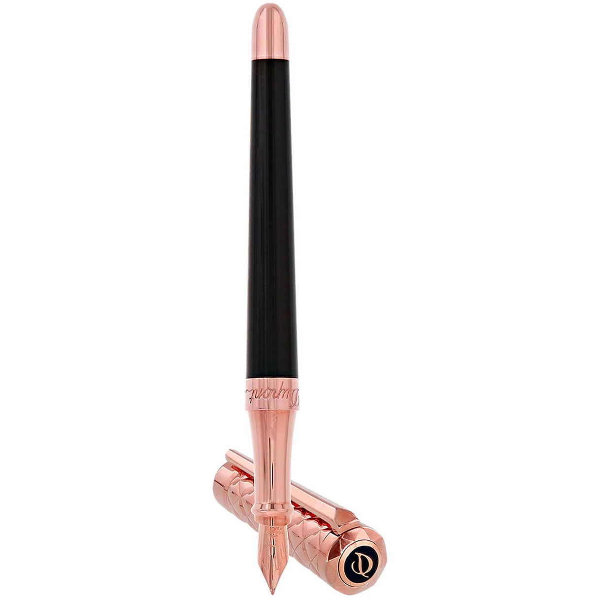 ST. Dupont Liberte Fountain Pen - Black Lacquer and Pink Gold (Doorbuster)