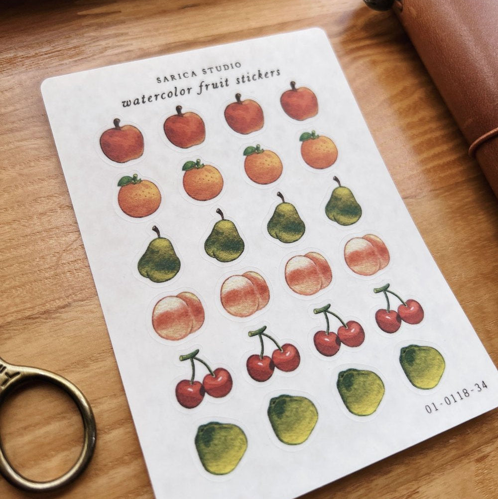 Sarica Studio Watercolor Fruit Stickers