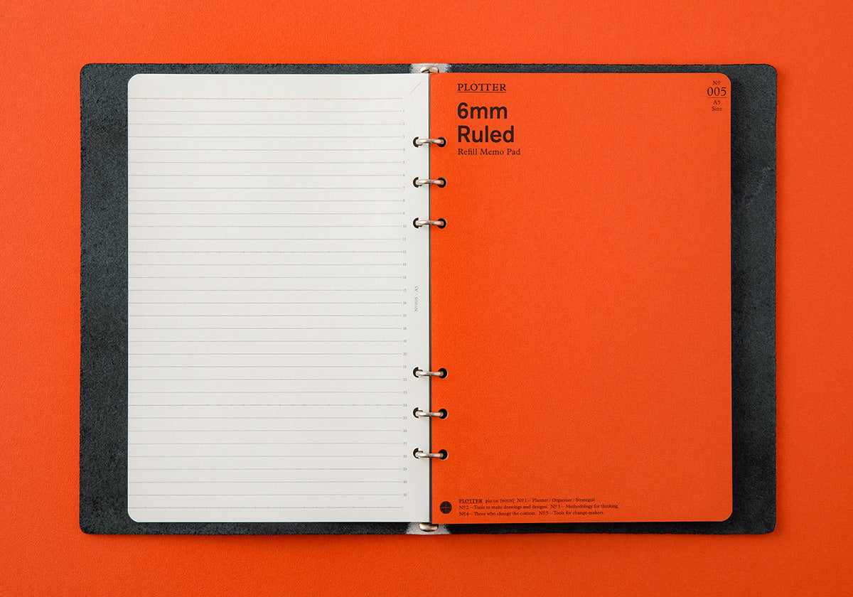 Plotter Shiranami 6-Ring Leather Binder - A5 Size