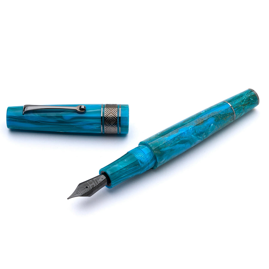 Leonardo Supernova Fountain Pen - Starlight Blue w/ Ruthenium Trim