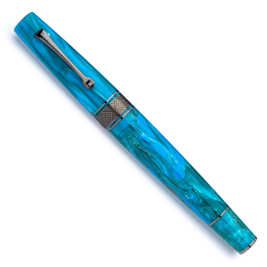 Leonardo Supernova Fountain Pen - Starlight Blue w/ Ruthenium Trim