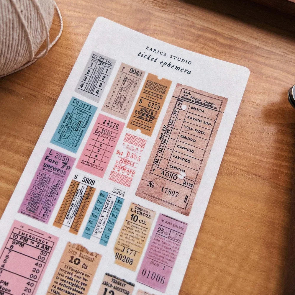 Sarica Studio Ticket Ephemera Stickers