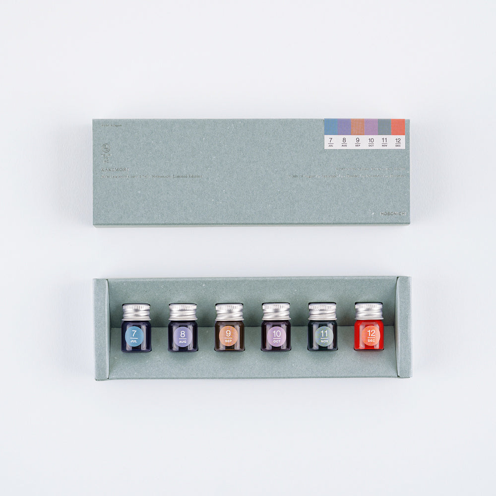 Hobonichi Kakimori x TSUKI no IRO: Mini Ink Bottle Set (Jul-Dec)