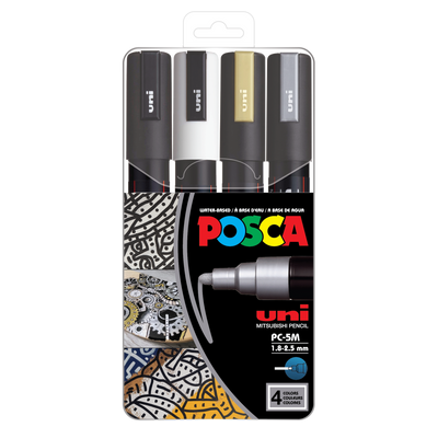 Uni POSCA PC-5M Water-Based Paint Markers (4 Pack)