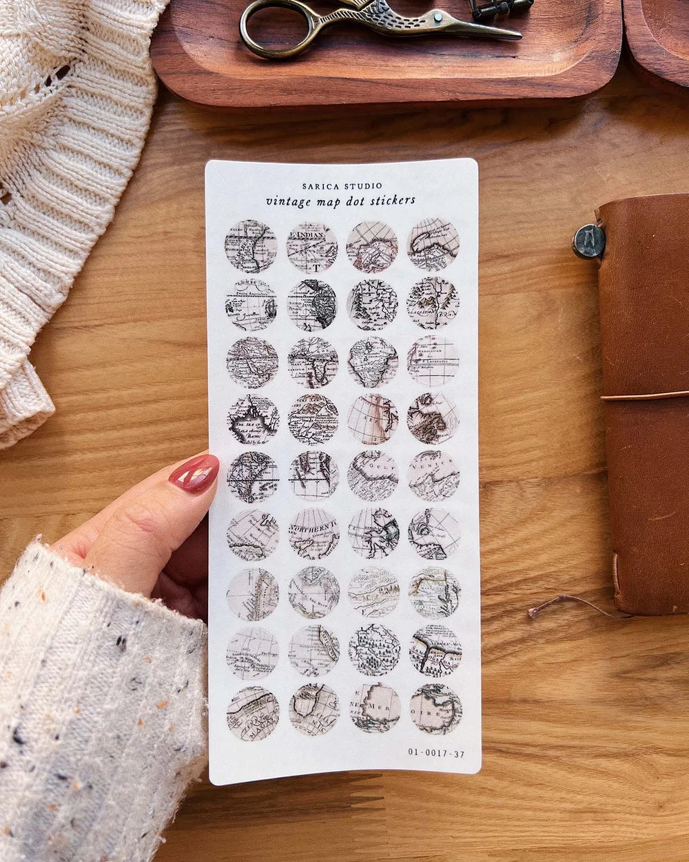 Sarica Studio Vintage Map Dot Stickers
