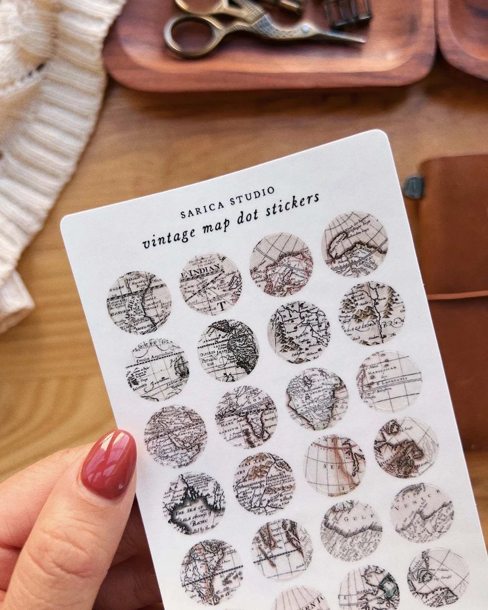 Sarica Studio Vintage Map Dot Stickers