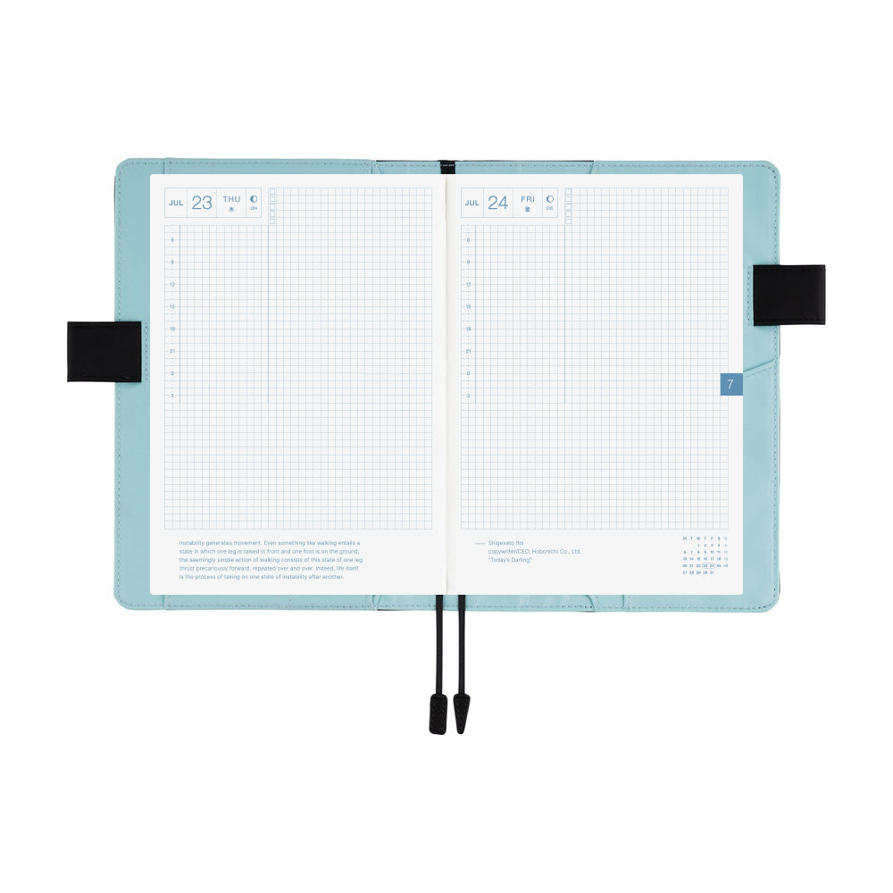Hobonichi Techo A5 Cousin Planner Set - Colors: Black x Clear Blue