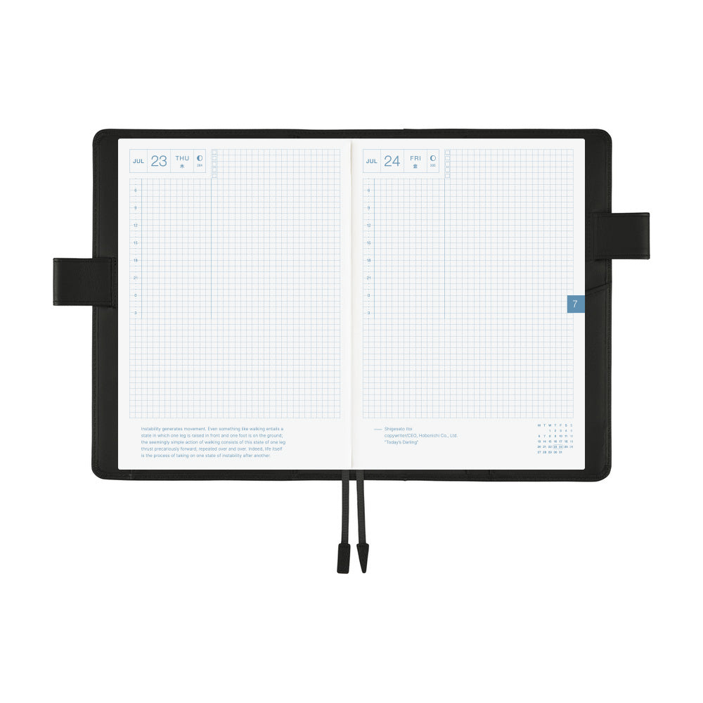 Hobonichi Techo A5 Cousin Planner Set - Leather: TS Basic - Black