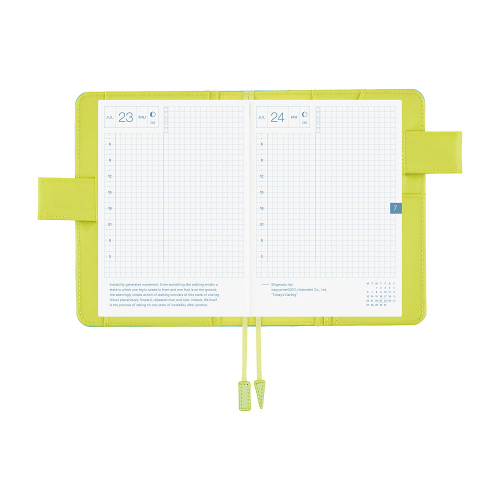 Hobonichi Techo A6 Original Planner Set - Colors: Aqua Lime (April Start)