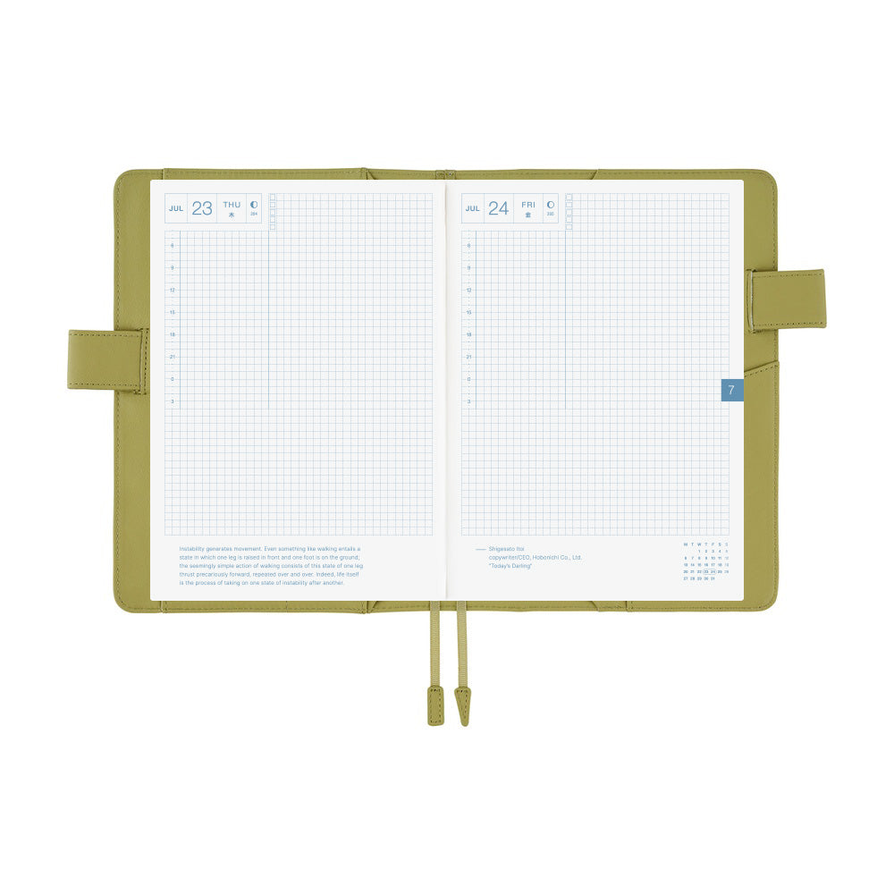 Hobonichi Techo A5 Cousin Planner Set - Leather: Sage Green