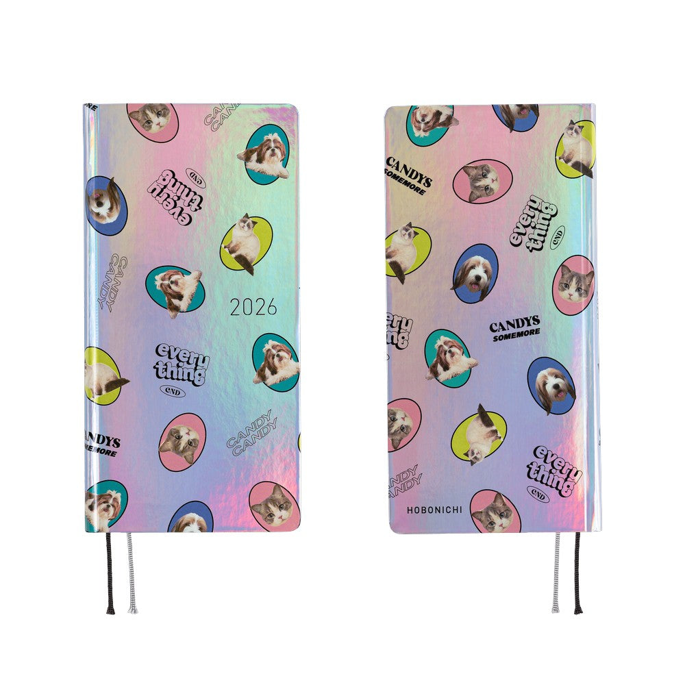 Hobonichi Techo Weeks - Candy Stripper: Random Dog & Cat (Aurora)