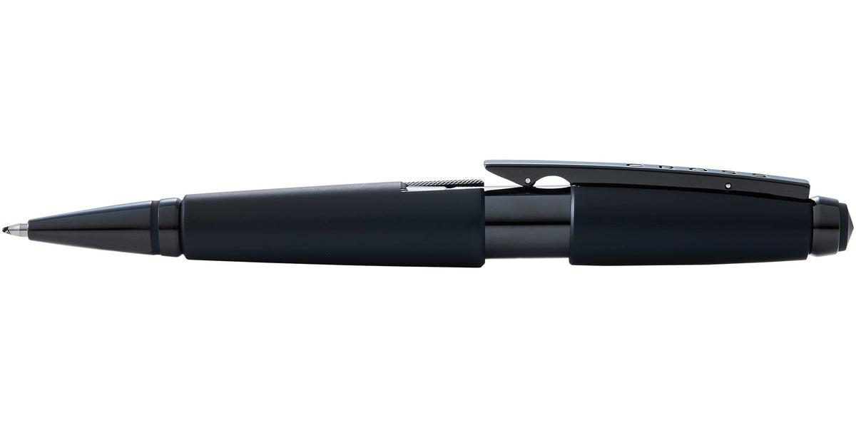 Edge Matte Black Lacquer Rollerball Pen Detail