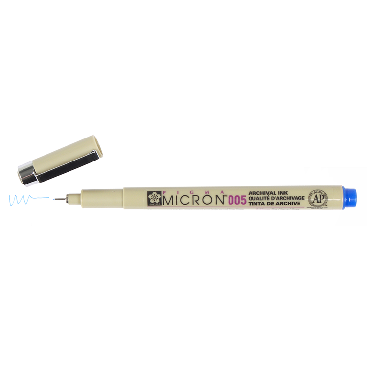 Pigma Micron 005 .2mm Pen - Blue | Atlas Stationers.