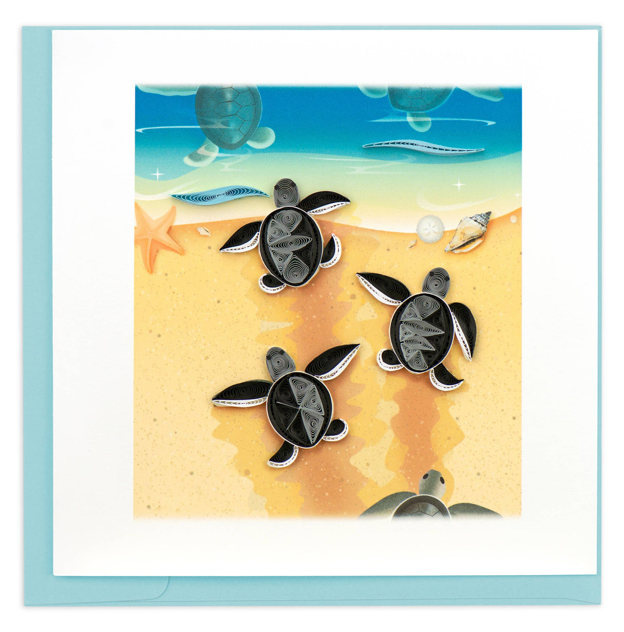 Quilled Sea Turtle Hatchlings Greeting Card