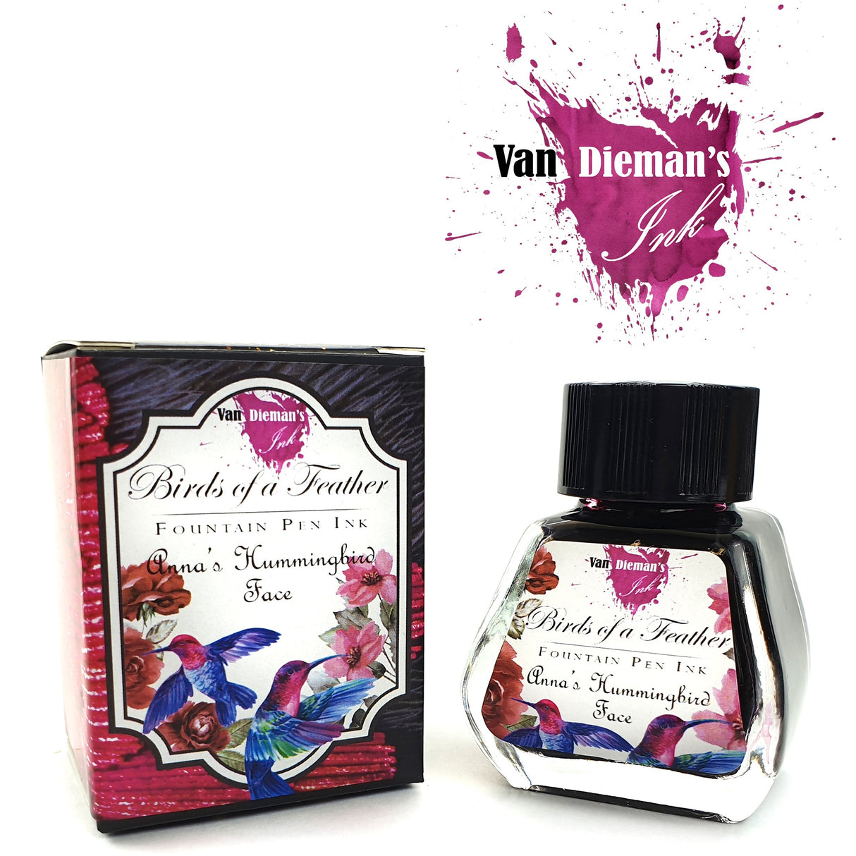 Van Dieman's Birds of a Feather - Anna's Hummingbird Face - 30ml Bottled Ink