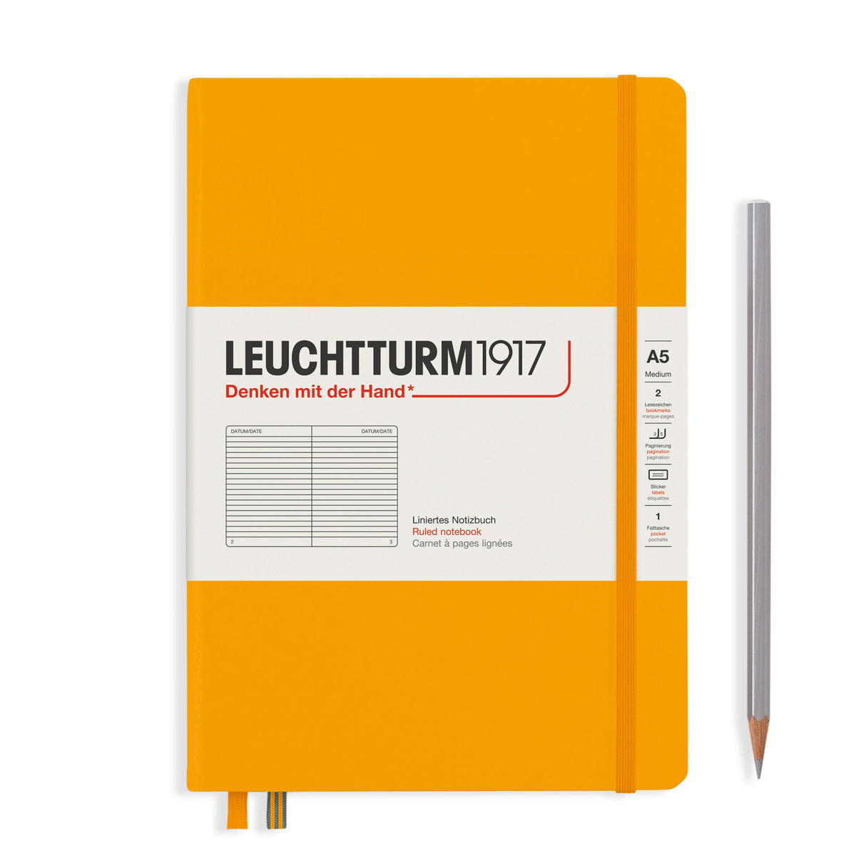 Leuchtturm A5 Hardcover Notebook - Rising Sun - Ruled | Atlas Stationers.
