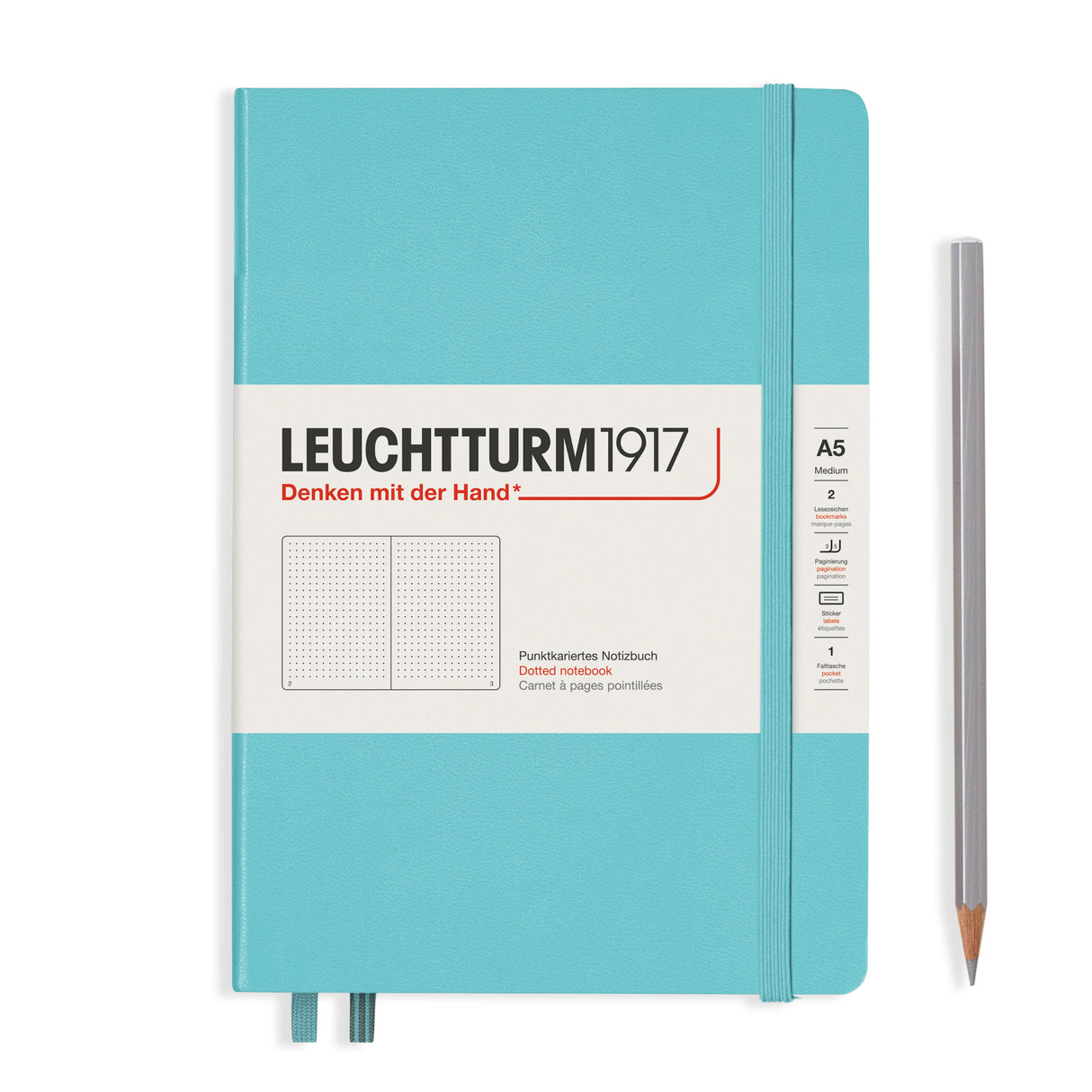 Leuchtturm A5 Hardcover Notebook - Aquamarine - Dot Grid | Atlas Stationers.