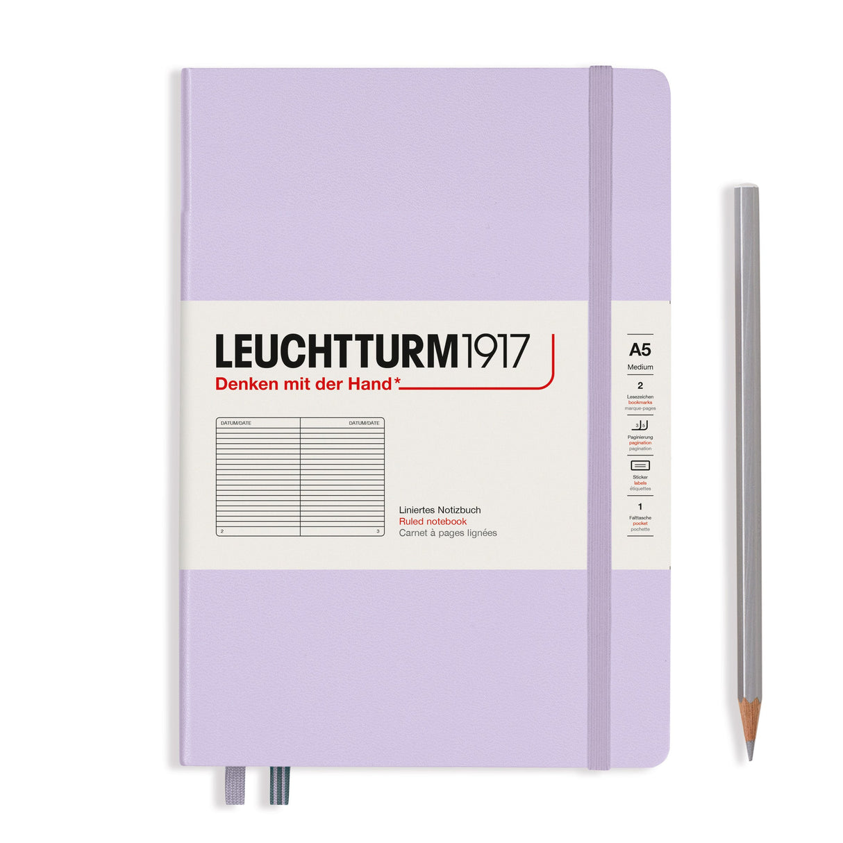 Leuchtturm A5 Hardcover Notebook - Lilac - Ruled | Atlas Stationers.