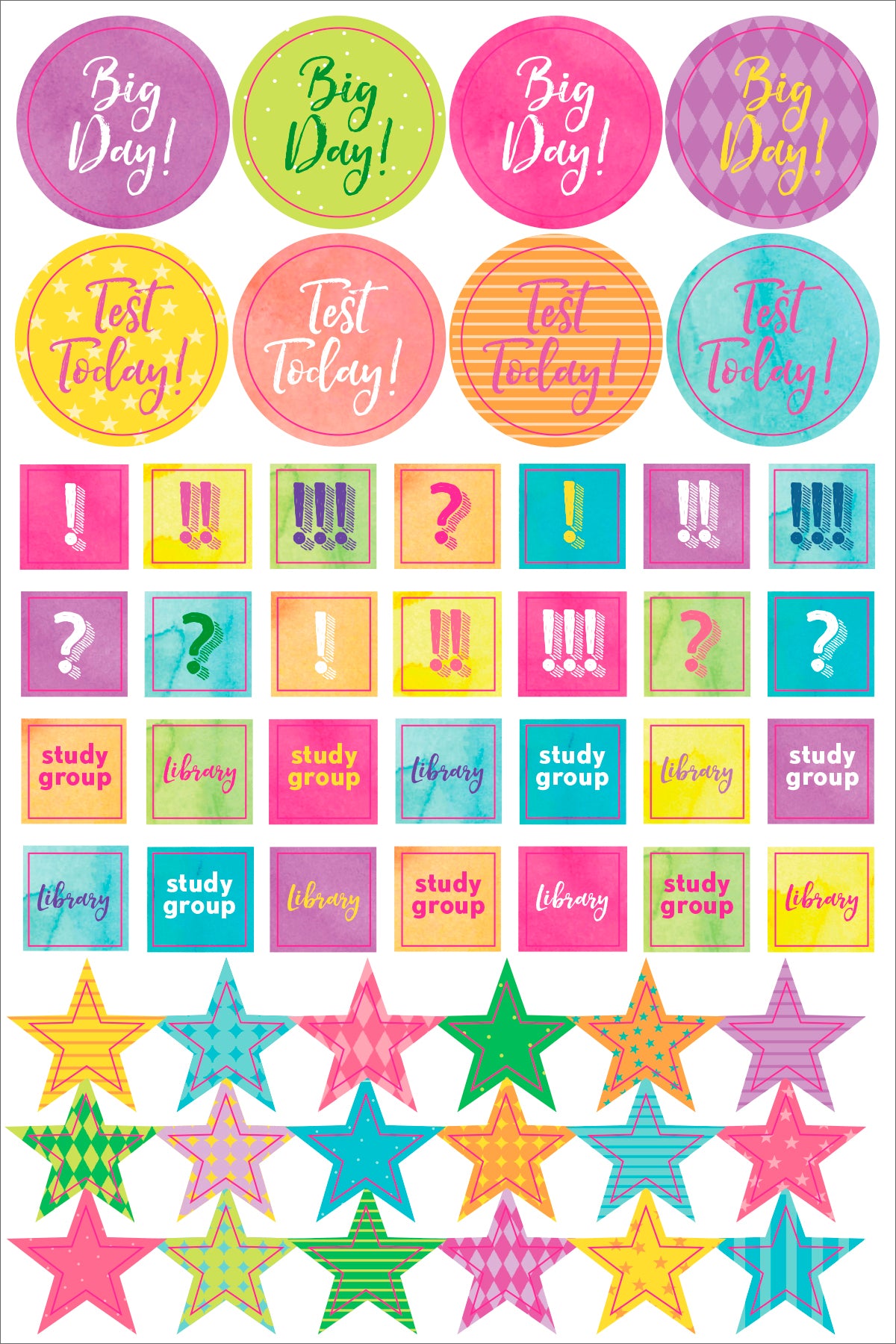 ESSENTIALS STUDENT PLANNER STICKERS | Atlas Stationers.