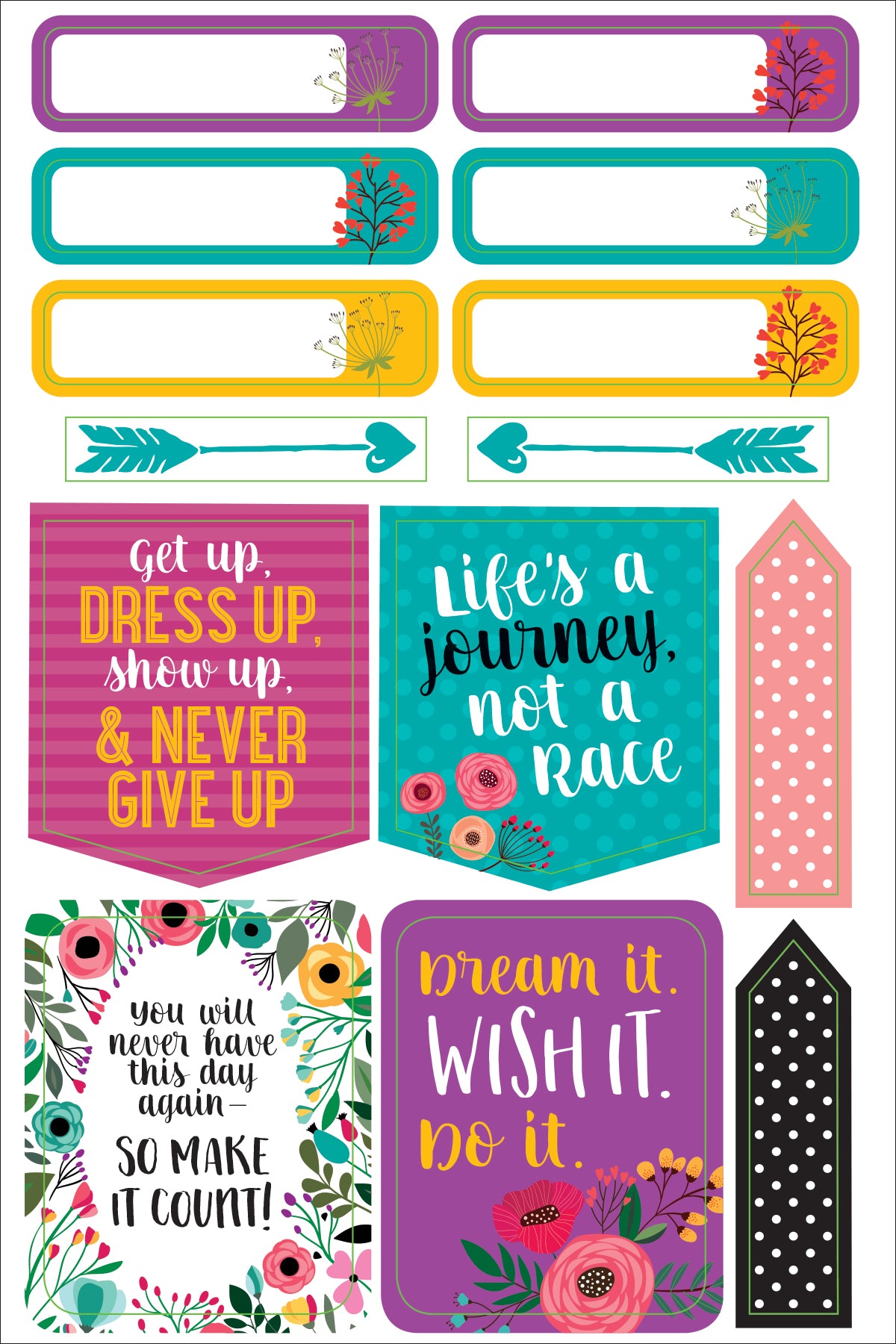 ESSENTIALS WAKE UP, KICK ASS, REPEAT. PLANNER STICKERS | Atlas Stationers.