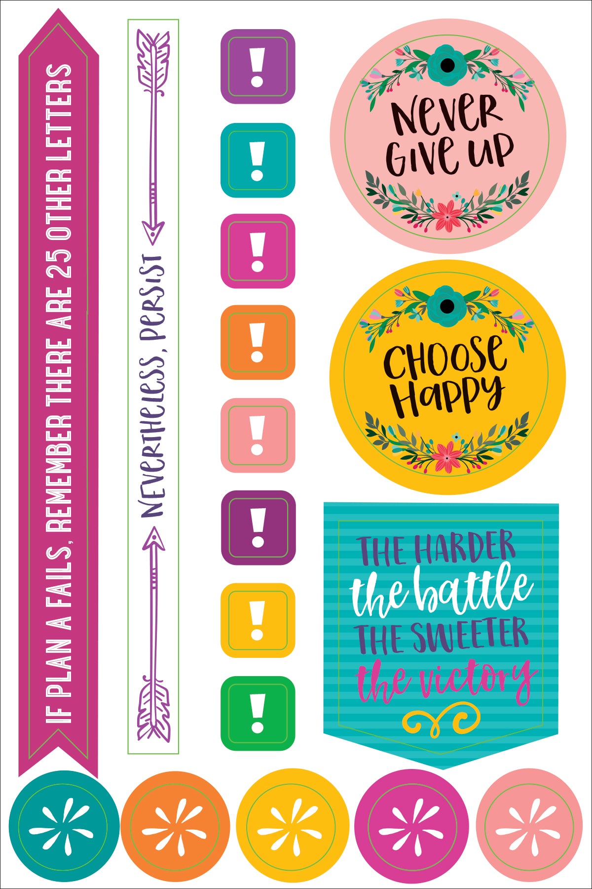ESSENTIALS WAKE UP, KICK ASS, REPEAT. PLANNER STICKERS | Atlas Stationers.