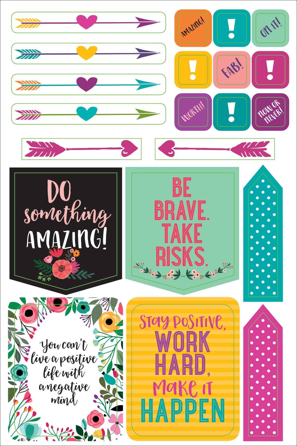 ESSENTIALS WAKE UP, KICK ASS, REPEAT. PLANNER STICKERS | Atlas Stationers.