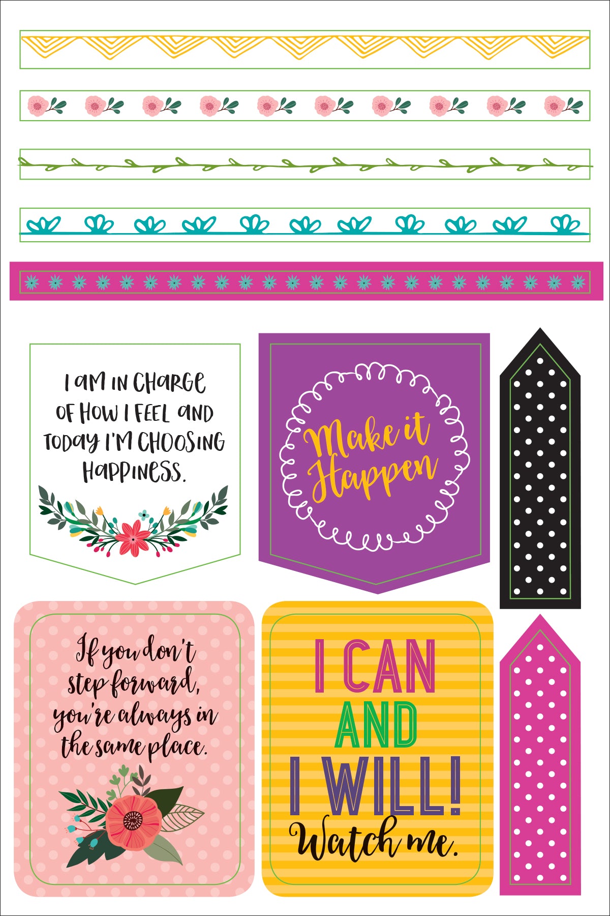 ESSENTIALS WAKE UP, KICK ASS, REPEAT. PLANNER STICKERS | Atlas Stationers.