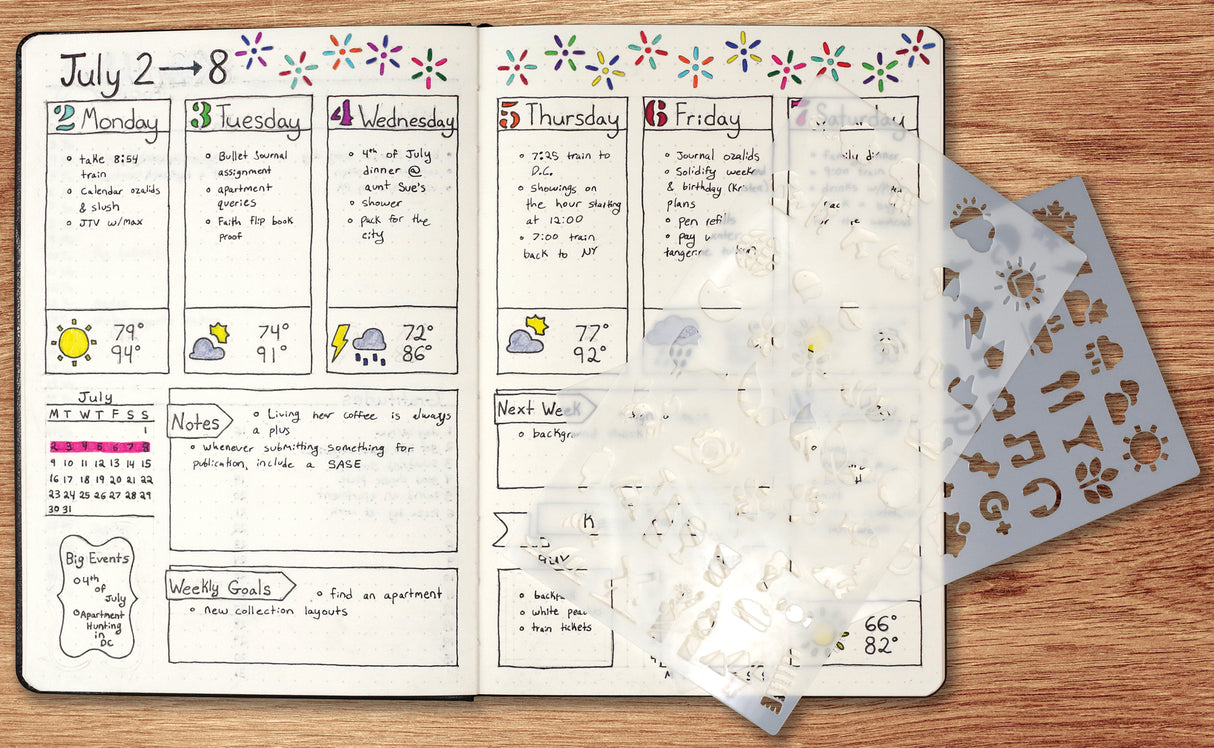 ESSENTIALS DOTTED JOURNAL STENCIL SET | Atlas Stationers.