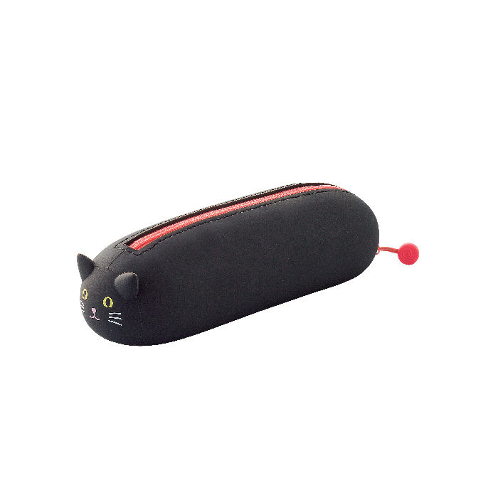 PuniLabo Lying Down Zipper Pouch - Black Cat