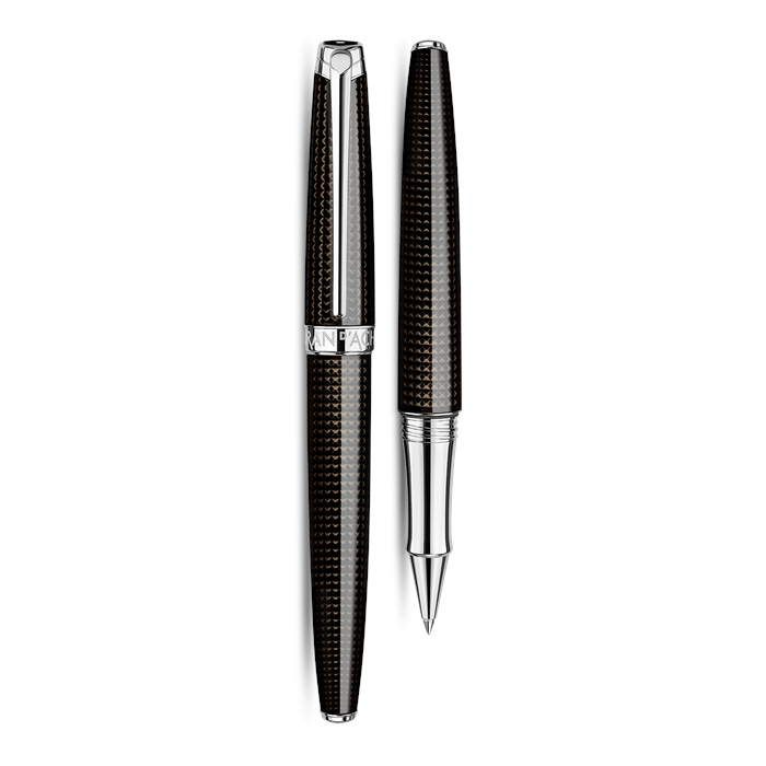 Caran d'Ache LÉMAN Rollerball Pen - De Nuit w/ Silver Trim | Atlas Stationers.