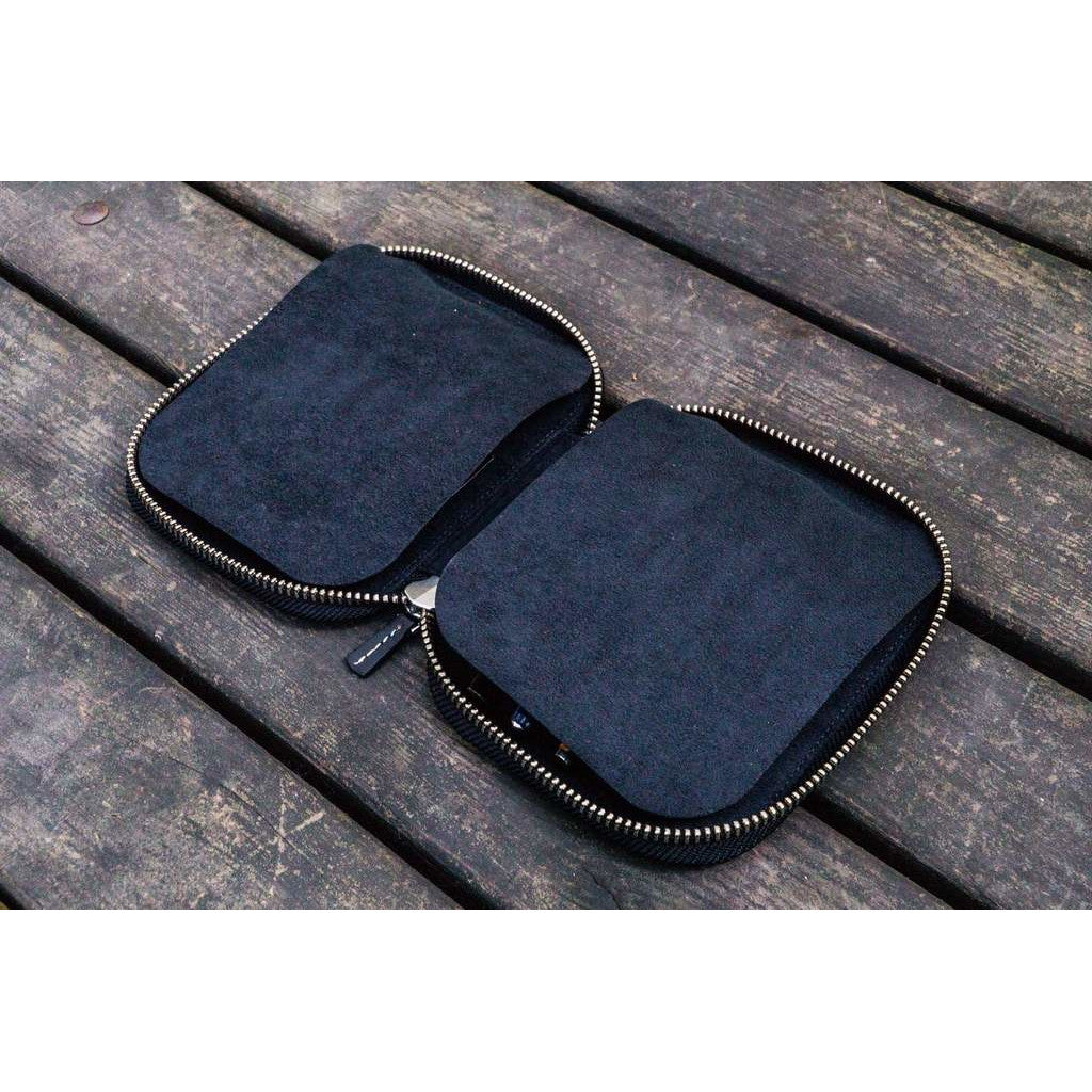 Galen Leather 10 Pen Zipper Case - Black | Atlas Stationers.
