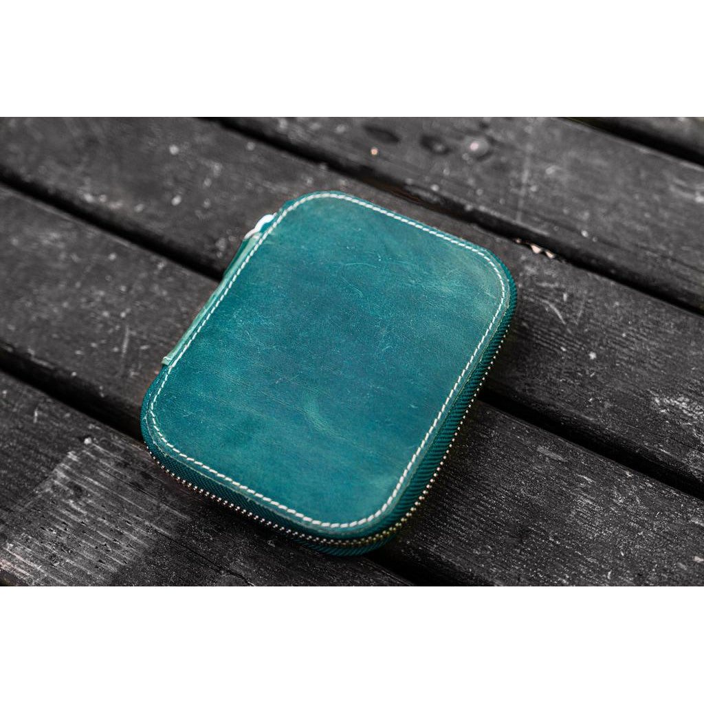Galen Leather 10 Pen Zipper Case - Forest Green | Atlas Stationers.