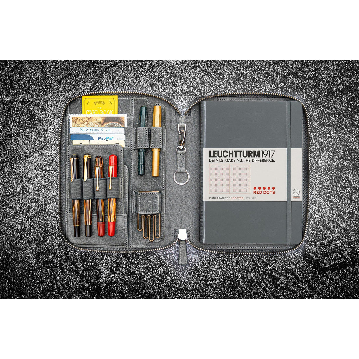 Galen Leather Zipped A5 Notebook Folio - Crazy Horse Smoky | Atlas Stationers.