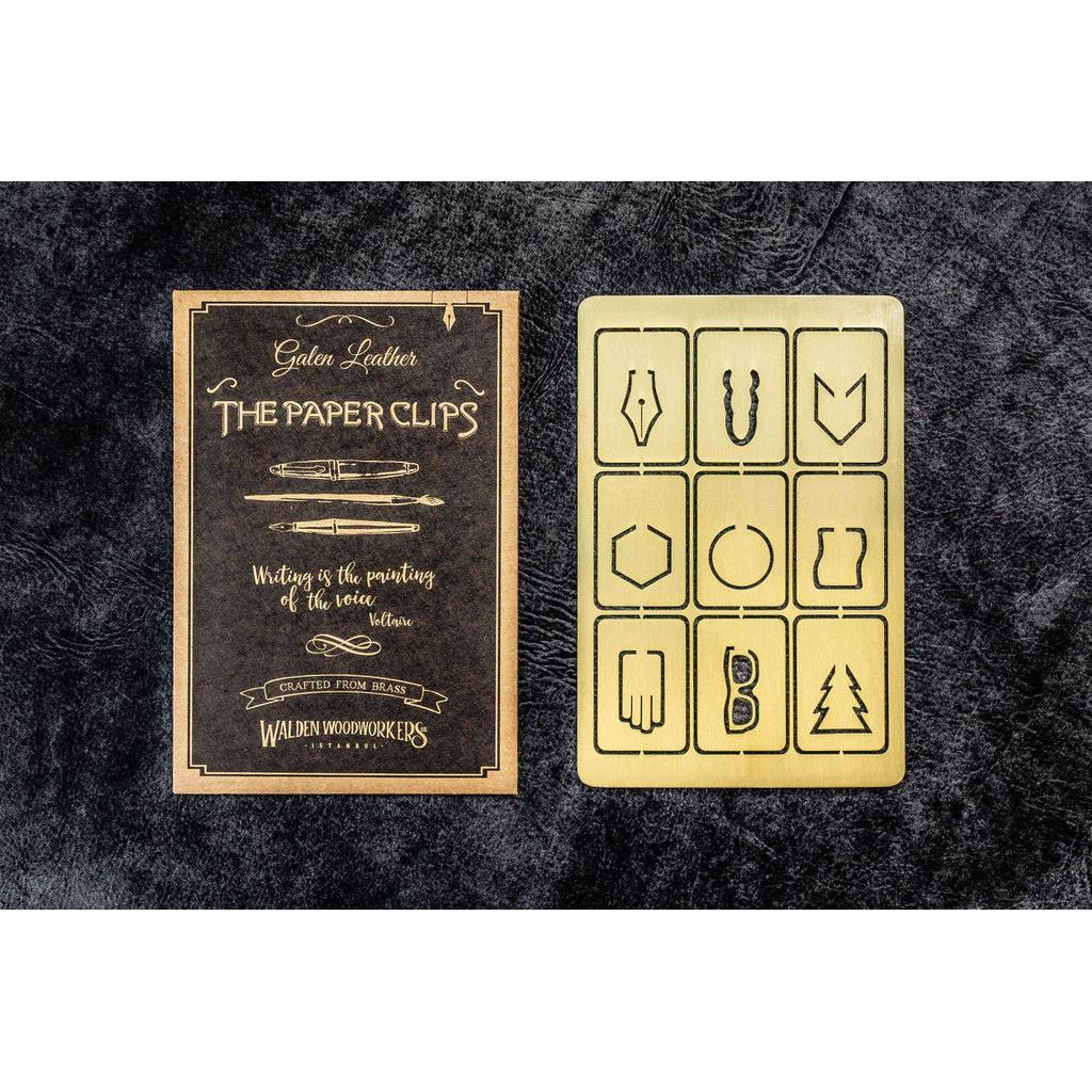 Galen Leather Brass Paper Clip | Atlas Stationers.
