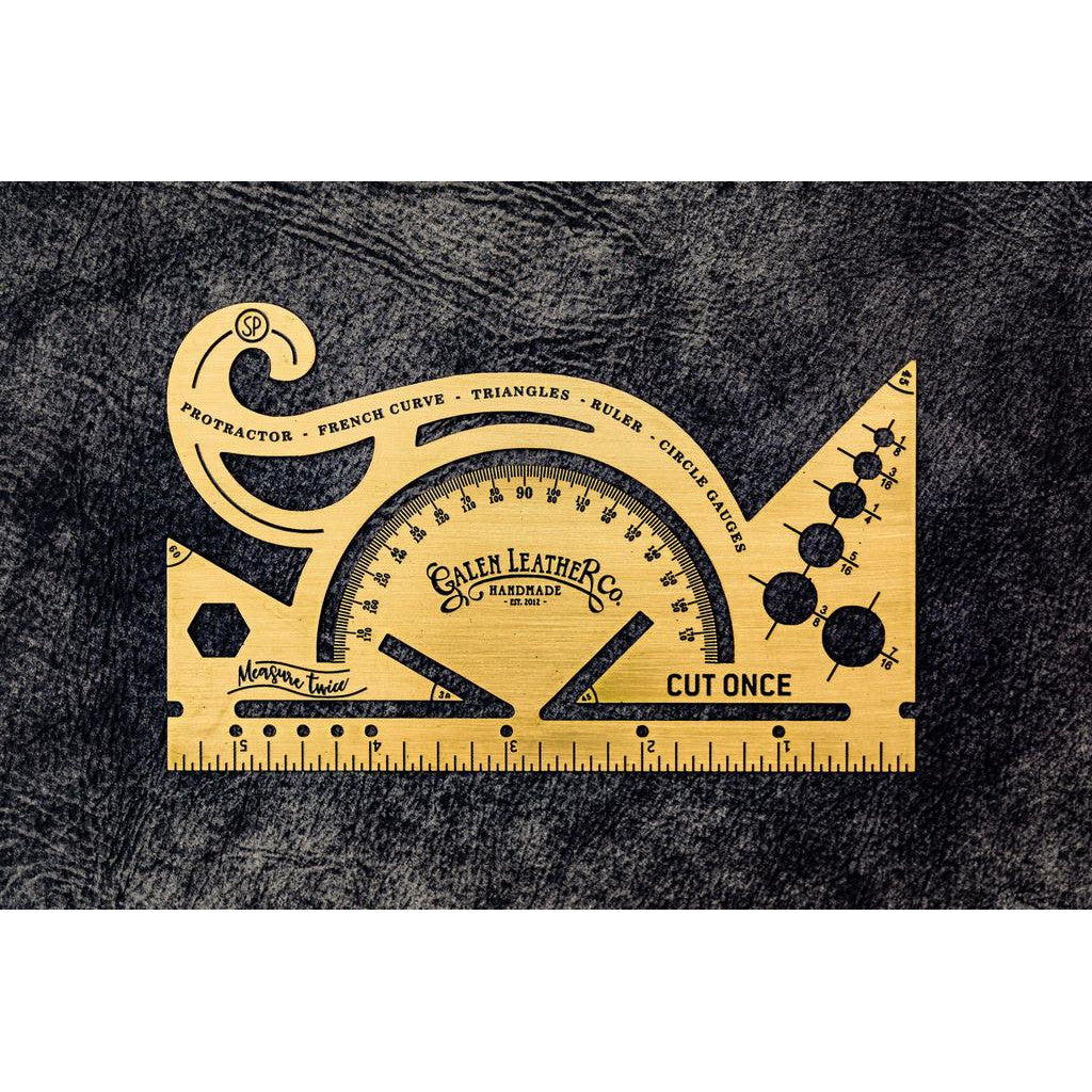 Galen Leather Vintage Inspired Brass Combine Tool - Protractor | Atlas Stationers.