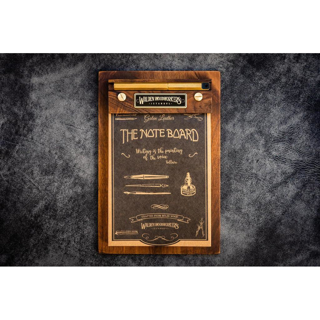 Galen Leather Note Board - Walnut | Atlas Stationers.